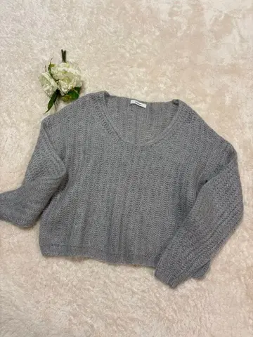 새상품급 Dou Dou 모헤어 V넥 니트