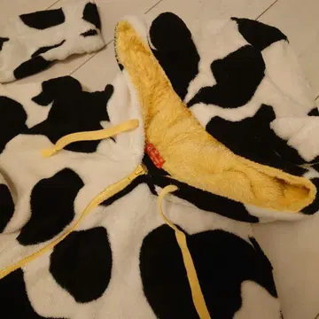 정말 귀여운 소 패턴 플리스 룸웨어