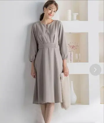 케티 펄 벨트 원피스 베이지 S