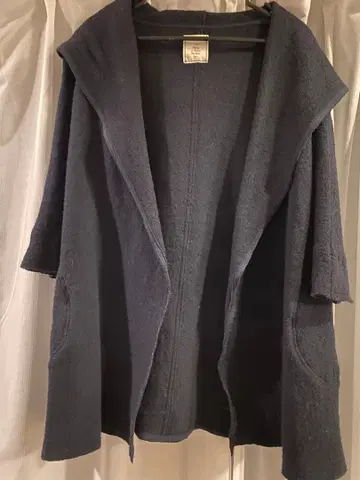 shuca 후드 부착 가디건 M 다크 네이비