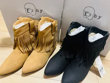 [택 포함 미사용 새상품] 프린지 부츠 하이픈 2켤레 세트