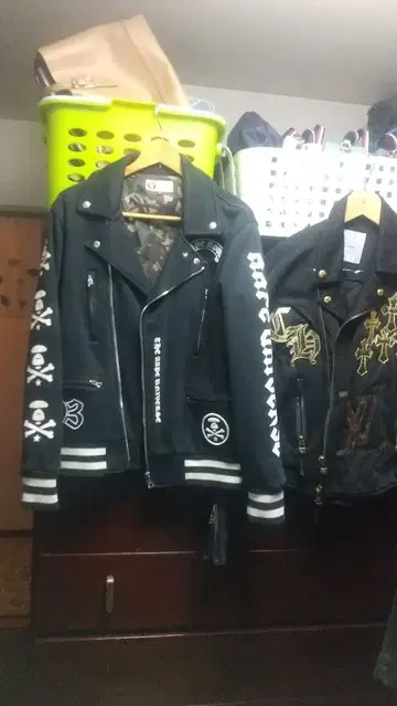 초레어 환급 Aape 블랙 더블 라이더 자켓 L 사이즈