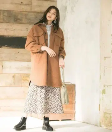 GLOBAL WORK 울 라이크 롱 CPO 코트 셔츠 자켓 새상품급