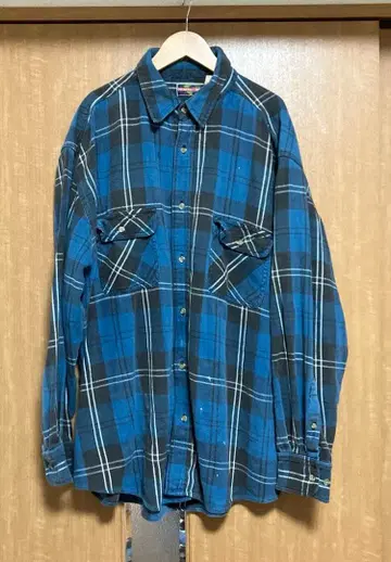 좋은 분위기 90s NORTH CREST XL 플란넬 셔츠 파랑