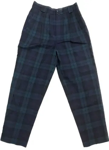 울 팬츠 체크 블랙워치