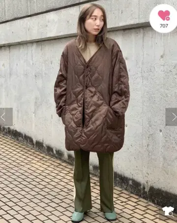 kastane 브라운 퀼팅 자켓