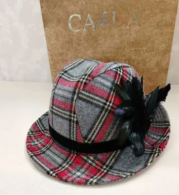 CA4LA 햇 울 햇 체크 무늬 모자