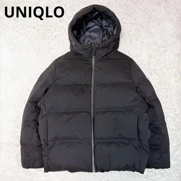레어 사이즈 새상품급 유니클로 심리스 다운 후드티 블랙 3XL