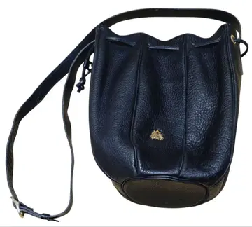 블랙 가죽 복조리형 숄더백