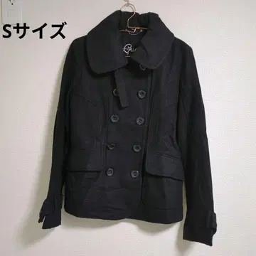 블랙 블랙 더블 브레스트 자켓 코트 아우터