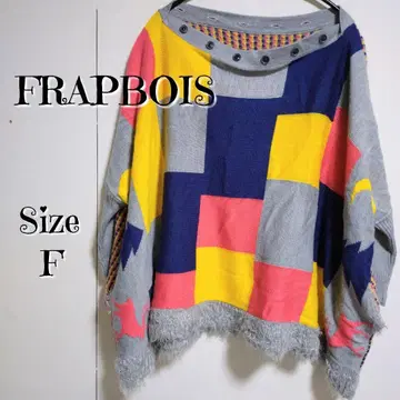 플라보아 FRAPBOIS 돌먼 니트 판초 망토 퍼