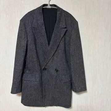 PLST 울 블렌드 릴랙시 더블 자켓 다크 그레이 S 사이즈