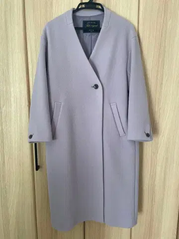 슬로브 이에나 더블 버튼 롱 코트 38 라일락