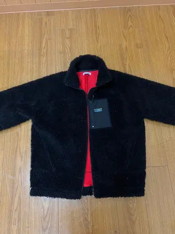 플리스 자켓 블랙 레드 안감