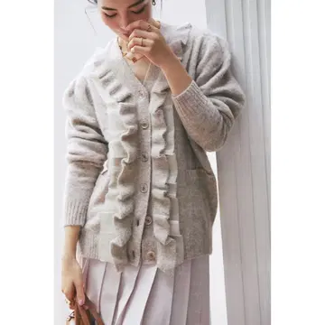 seven ten 프릴 오간자 가디건 베이지 세븐텐