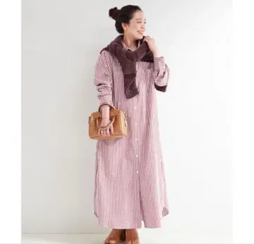 B.C STOCK ) [ 2세트 ] 몰 니트 & 셔츠 원피스 세트