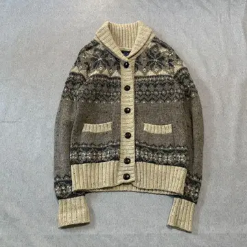 니트 가디건 VINTAGE 노르딕 패턴 모리걸 카우친 아카이브