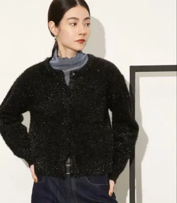 [나노 유니버스] 라메 샤기 니트 가디건