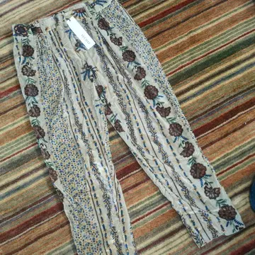 미사용 LUCILLE 패턴 벨로아 팬츠 [ 40 ] 크롭, 이탈리아제