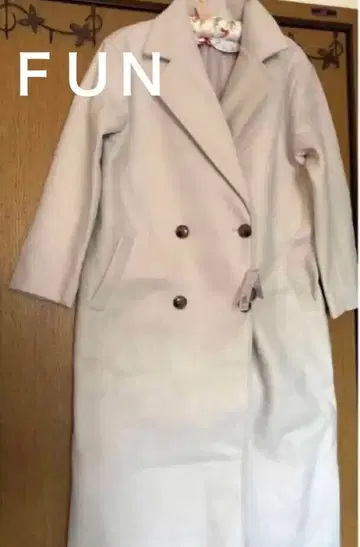 롱 코트 L 사이즈 아이보리 FUN 택 포함 새상품