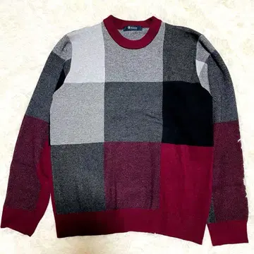 나노 유니버스 NANO UNIVERSE 니트 긴팔 M 블록 체크