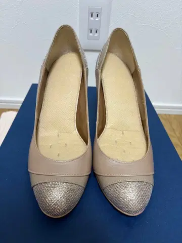 DIANA 핑크 베이지 하이힐 펌프스 메탈릭