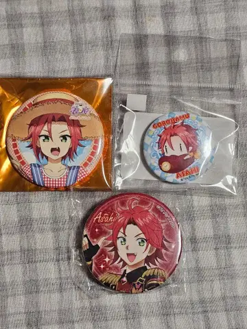 프리파라 아사히 캔뱃지 3개 세트