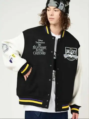 그라니프 나이트메어 비포어 크리스마스 미스터 럭키 바시티 자켓 L