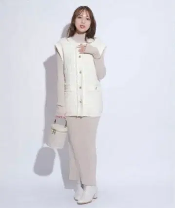 마이 스트라다 트위드 베스트 니트 원피스 세트