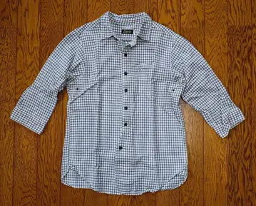 Dapper's 인디고 체크 셔츠 7부 기장 36 S 다퍼스