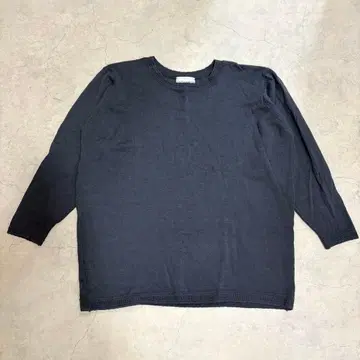 로라 애슐리 울 니트 무지 크루넥 긴팔 네이비