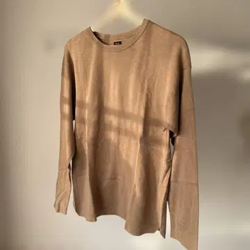 BATONER 베이지 긴팔 티셔츠