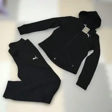 여성용 Puma LL 사이즈 블랙 속기모 셋업