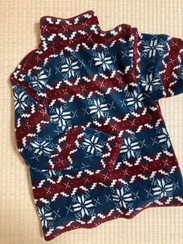 80s 90s 눈꽃 패턴 L.L.BEAN 하프 지퍼 플리스 엘엘빈