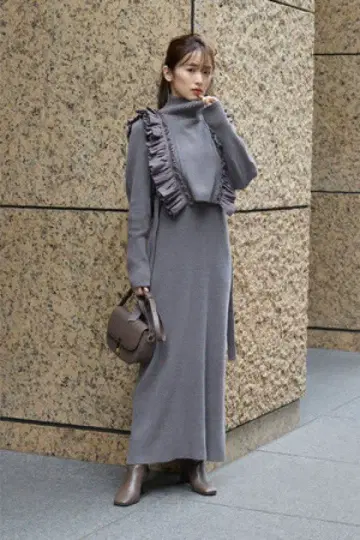 스나이델 SNIDEL 니트 롱 원피스