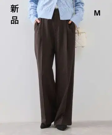 [미사용 새상품 세탁 가능] VIS 와이드 팬츠 브라운 계열 M