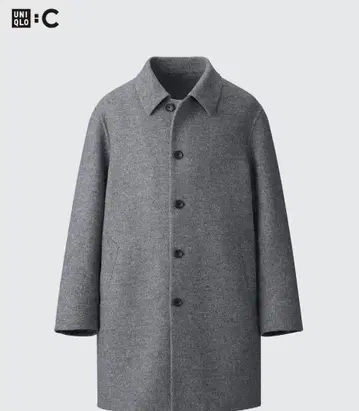 유니클로 더블 페이스 코트 그레이