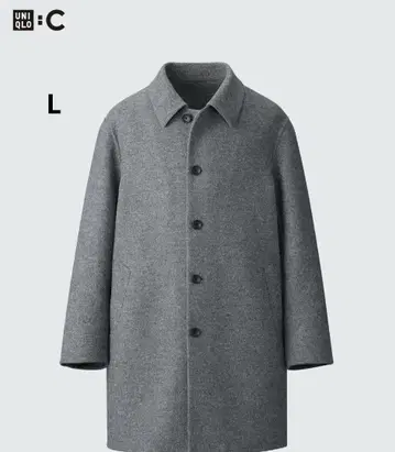 유니클로 더블 페이스 코트 그레이 코트