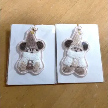 릴린린 키체인 2개 세트 화이트 베이지 디즈니 미키