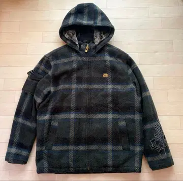 빌라봉 체크 울 자켓 집업 후드티