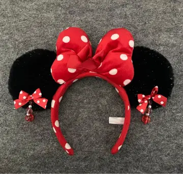 디즈니 머리띠 귀찌 빨간색 레드 미니 리본 도트