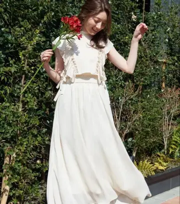 noela 프릴 베스트 세트 원피스