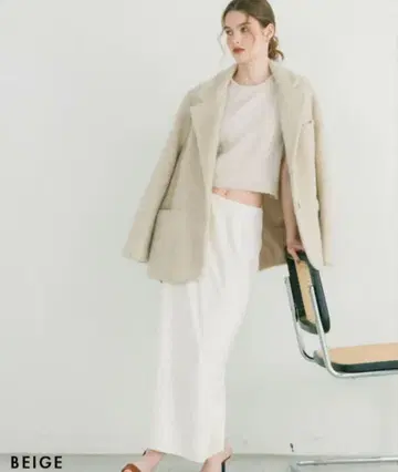 모헤어 샤기 자켓 코트 - basementonline