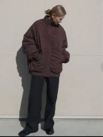 시마무라 hideka 방수 지퍼 사용 블루종 L 브라운 콜라보