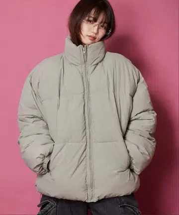 볼륨 하이넥 발수 나일론 에코 다운 자켓