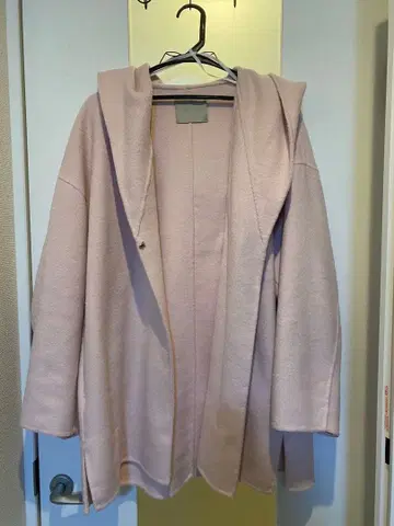 울 혼방 리버 후디드 코트