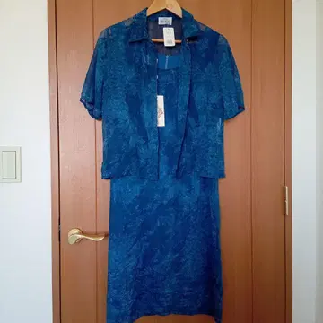 여성용 자켓 원피스 셋업 파랑 쇼와 레트로 71207