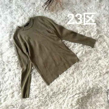 23구*긴팔 리브 니트 귀여운 그린 세련된 겨울 38 레이어드 버튼