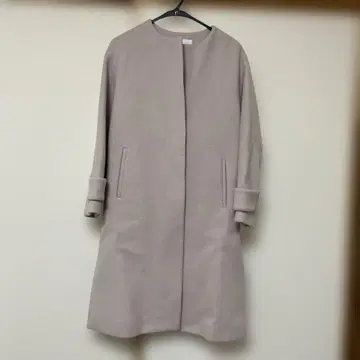 얇은 그레이 롱 코트 사이드 포켓 포함