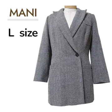 MANI 헤링본 무늬 체스터풍 코트 그레이 42 L 사이즈